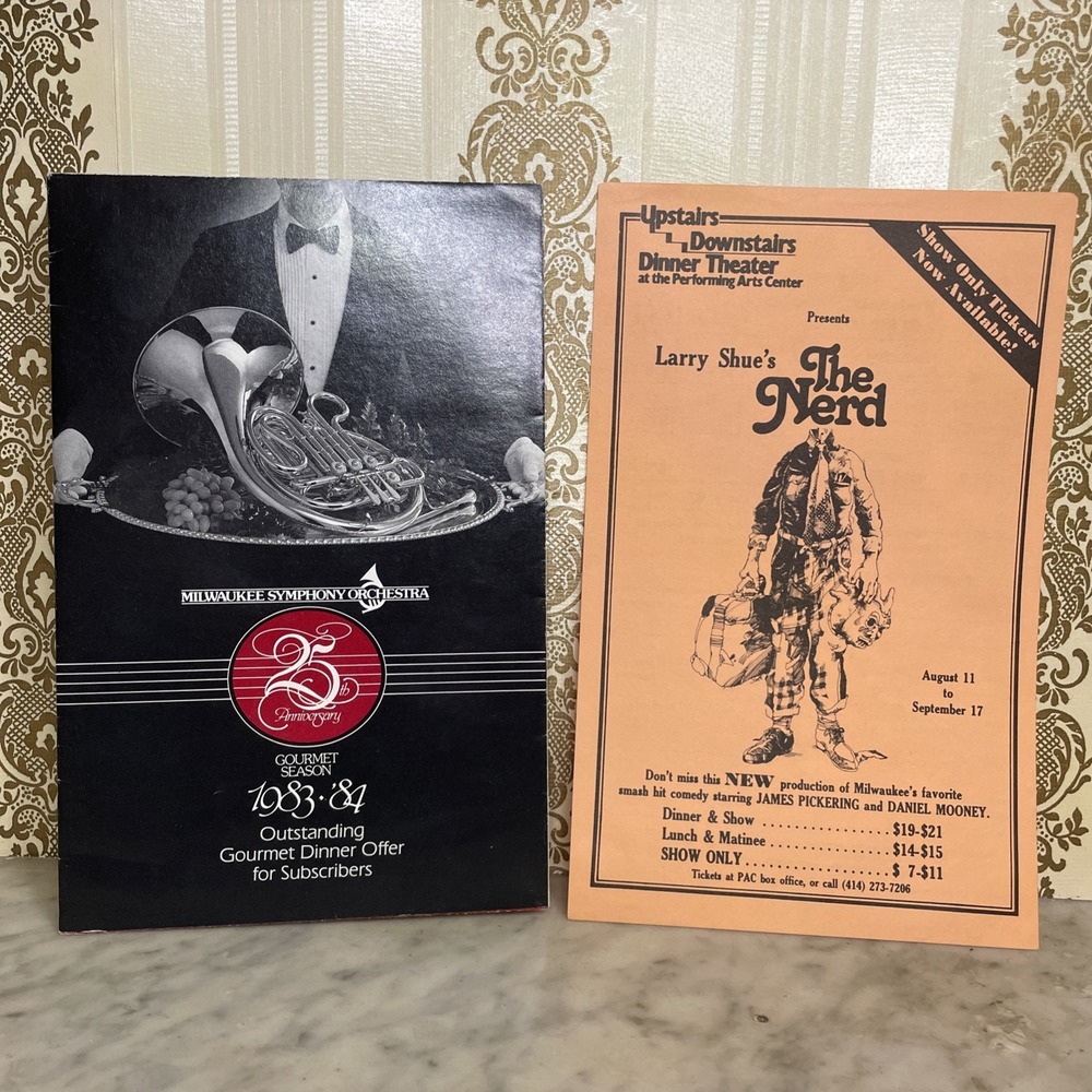 Vintage Advertising Memorabilia Milwaukee Symphony Orchestra Dinner Schedule 83